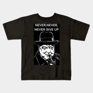 WINSTON CHURCHILL quote .1 - ink portrait Kids T-Shirt